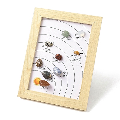 Natural & Synthetic Gemstone Healing Stones Picture Frame Stand AJEW-D308-01D-1