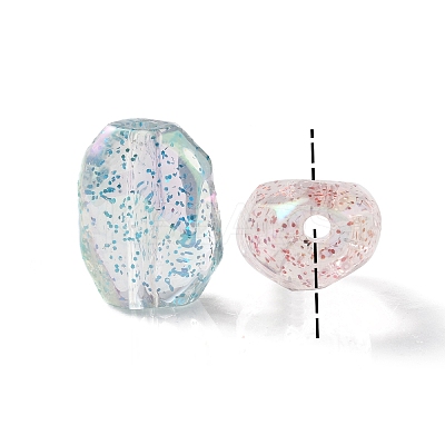 UV Plating Rainbow Iridescent Acrylic Beads OACR-K003-011-1