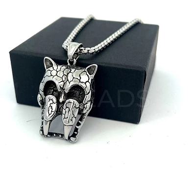 Vintage Punk Animal 304 Stainless Steel Pendant Necklaces KT0388-1