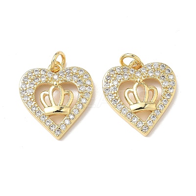 Brass Micro Pave Cubic Zirconia Pendants KK-Q068-51B-G-1