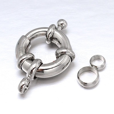 Brass Spring Ring Clasps KK-L082C-01P-1