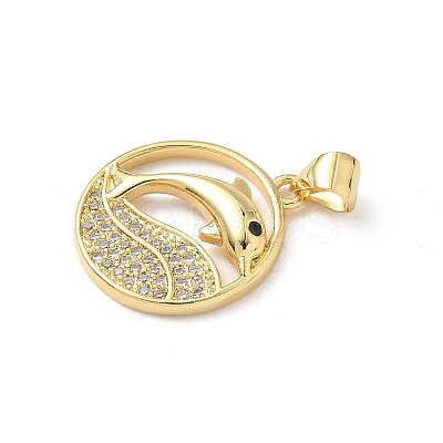 Brass Micro Pave Cubic Zirconia Pendants KK-S337-08G-A-1