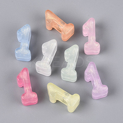 Luminous Frosted Transparent Acrylic Beads TACR-T029-21B-1