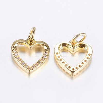 Long-Lasting Plated Brass Micro Pave Cubic Zirconia Charms ZIRC-F069-39G-1