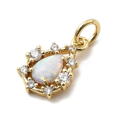 Synthetic Opal Teardrop Charms X-KK-H089-04A-01-1