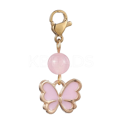 Butterfly Alloy Enamel Pendant Decorations HJEW-JM01776-1