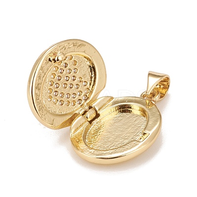 Brass Micro Pave Cubic Zirconia Locket Pendants KK-A161-41G-1