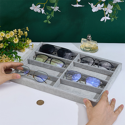 Velvet Jewelry Display Trays for Sunglasses ODIS-WH0086-165A-1
