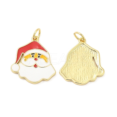 Christmas Rack Plating Brass Enamel Pendants KK-D037-03C-G-1