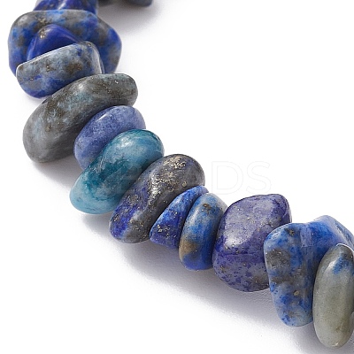 Natural Lapis Lazuli Chips Beaded Bracelet BJEW-JB09686-06-1