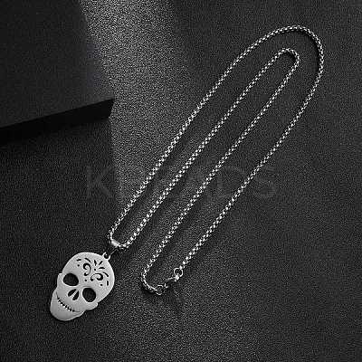 Non-Tarnish 201 Stainless Steel Pendant Necklaces for Man NJEW-Q336-04A-P-1