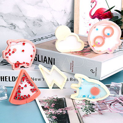 DIY Lightning Shaker/Quicksand Jewelry Silicone Molds DIY-I057-06-1