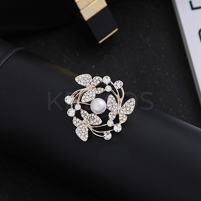 Imitation Pearl Alloy Brooch PW-WG21397-08-1