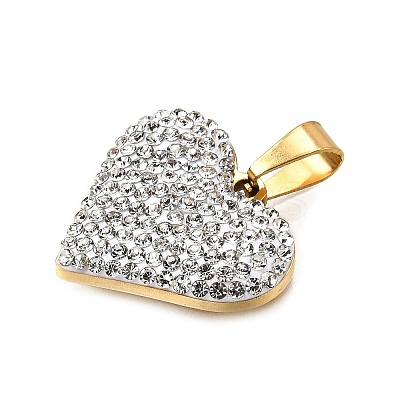 201 Stainless Steel Clay Pendants STAS-R166-02C-G-1