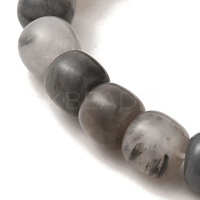 Natural Cloudy Quartz & Shell Stretch Bracelets BJEW-C051-03-1