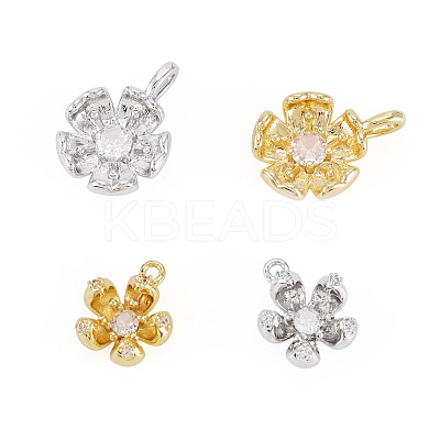 4Pcs 4 Styles Brass Pendants KK-TA0009-06-1