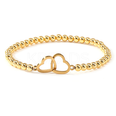 Interlocking Heart 304 Stainless Steel Link Bracelets ZF9724-5-1