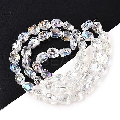 Electroplate Glass Beads Strands EGLA-T021-08B-1
