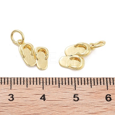 Flip Flops Rack Plating Brass Charms KK-G512-18G-1