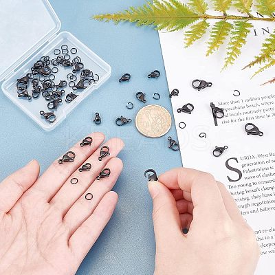 36Pcs 6 Style PVD Vacuum Plating 304 Stainless Steel Lobster Claw Clasps STAS-UN0028-35-1