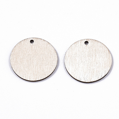 Unfinished Natural Poplar Wood Pendants LS-WOOD-S045-108-1