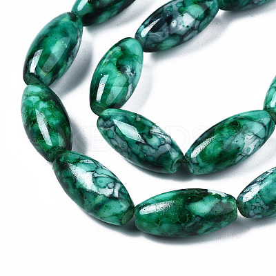 Baking Paint Glass Beads Strands DGLA-S115-22x10mm-S59-1