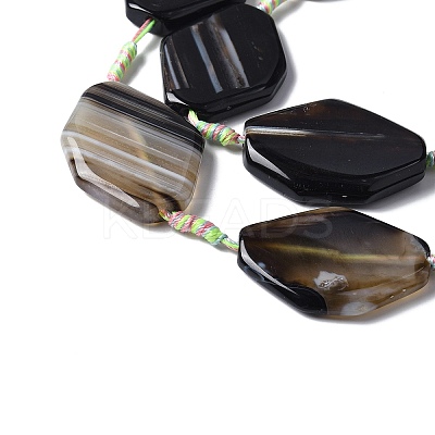 Natural Banded Agate/Striped Agate Beads Strands G-G196-A02-02-1