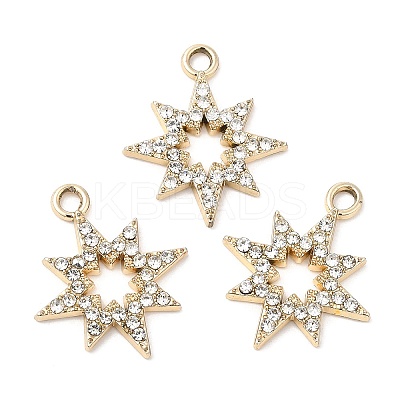 UV Plating Alloy Rhinestone Pendants PALLOY-A004-08G-1
