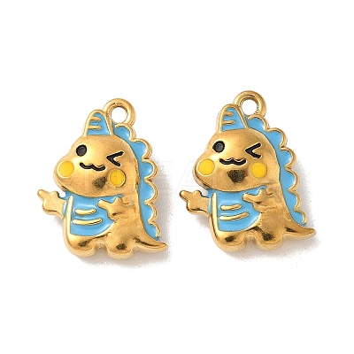 304 Stainless Steel Enamel Pendants STAS-I351-17G-02-1