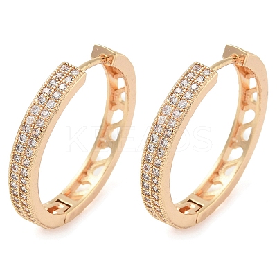 Rack Plating Brass Clear Cubic Zirconia Hoop Earrings EJEW-M090-01G-06-1