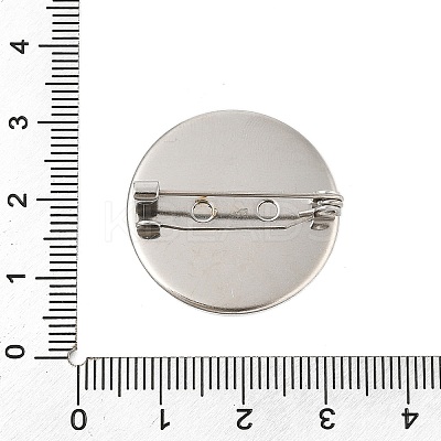 304 Stainless Steel Brooch Cabochon Settings STAS-E547-08F-P-1