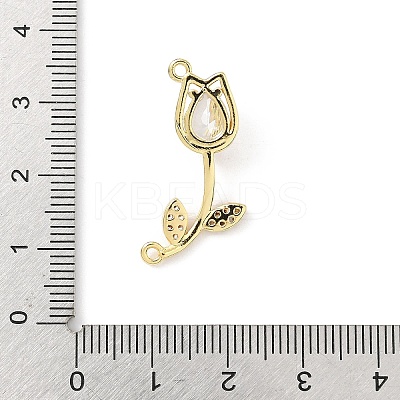 Brass Micro Pave Clear Cubic Zirconia Pendants KK-B141-02G-1