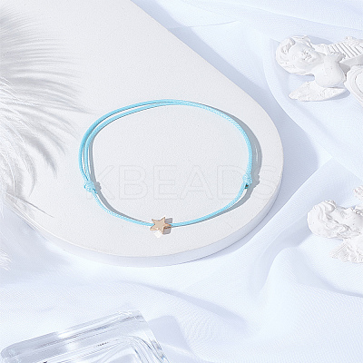 1Pc Adjustable Waxed Cord Bracelets BJEW-LP0002-41B-1