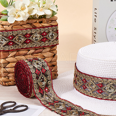 Embroidery Polyester Ribbons SRIB-WH20020-046B-1