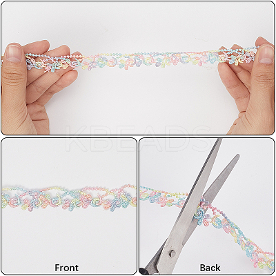 5 Yards Flower Polyester Lace Ribbon OCOR-GF0004-95B-1