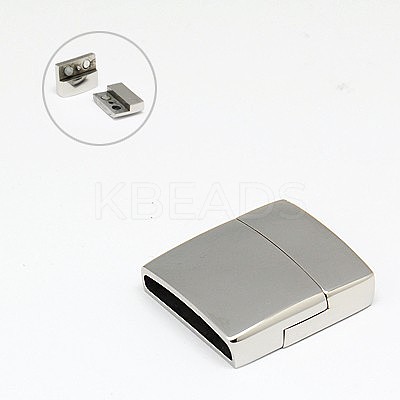 Tarnish Resistant 304 Stainless Steel Magnetic Clasps with Glue-in Ends LS-STAS-I011-13-1