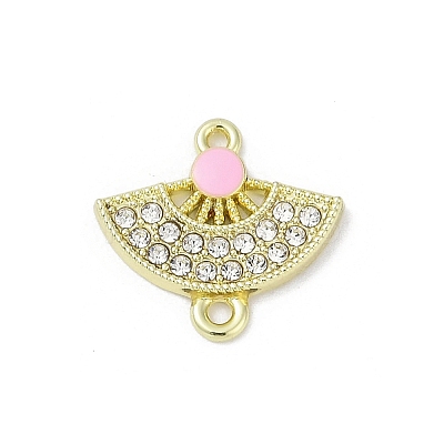 Alloy Rhinestone Fan Connector Charms PALLOY-R151-31G-01-1