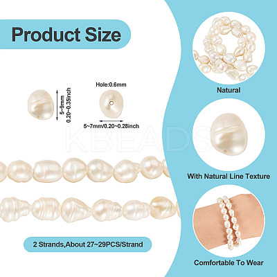 1 Strands Natural Baroque Pearl Keshi Pearl Beads Strands PEAR-TA0001-13-1