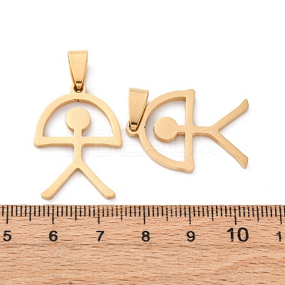 201 Stainless Steel Pendants STAS-V014-01B-G-1