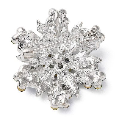 Snowflake Silver Color Plated Alloy Brooch JEWB-B007-02-1