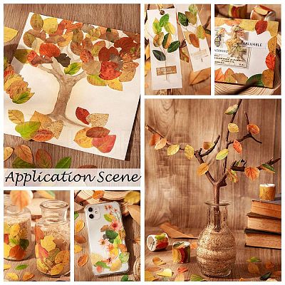 Paper Fallen Leaves Sticker Rolls LS-DIY-C080-01G-1