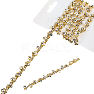 S-shaped Glass Rhinestone and Iron Cup Chains DIY-WH20032-25G-01-1