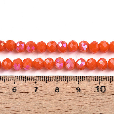 Electroplate Opaque Solid Color Glass Beads Strands X-EGLA-A044-P6mm-L03-1-1