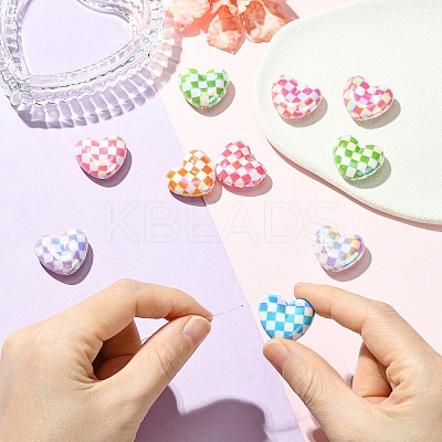 10Pcs UV Plating Opaque Acrylic Beads MACR-YW0004-42-1