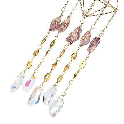 Glass Pendant Decorations AJEW-Q143-01-1