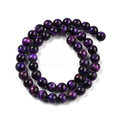 Grade B Natural Purple Tiger Eye Beads Strands X-G-F591-18-8mm-1