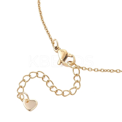 Brass Pave Cubic Zirconia Maple Leaf Pendant 304 Stainless Steel Cable Chain Necklaces for Women NJEW-JN05901-02-1