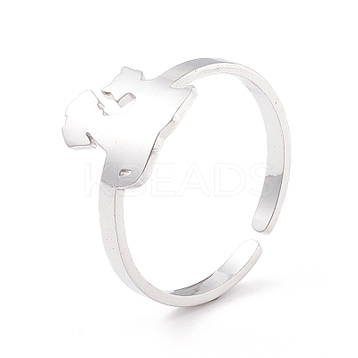 Non-Tarnish Kittens and Puppies 304 Stainless Steel Cuff Ring for Women LS-RJEW-B035-09P-1