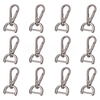 12Pcs 2 Styles Alloy Swivel Lobster Claw Clasps FIND-WR0006-03B-1