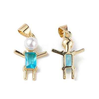 Rack Plating Brass Cubic Zirconia Pendants KK-F848-06G-1